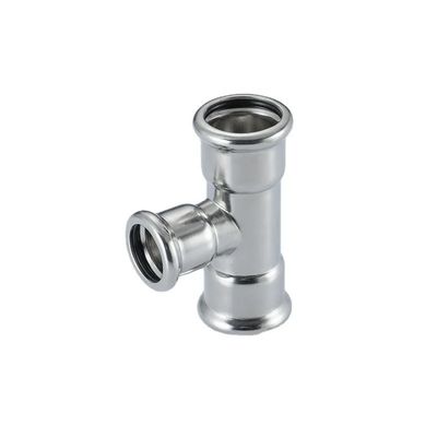 Good price Paslanmaz çelik 304 316L Su Teslimi Boru Pres Fittings EN10312 Reducing Tee çevrimiçi